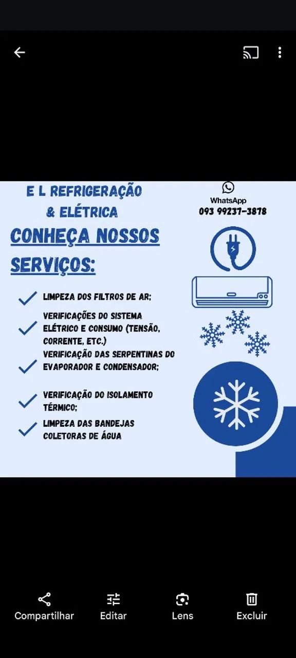 Instalação, manutenção e limpeza 