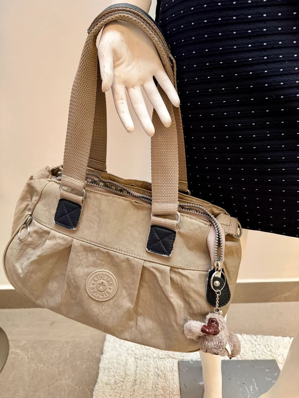 Bolsa Kipling Bege ORIGINAL 