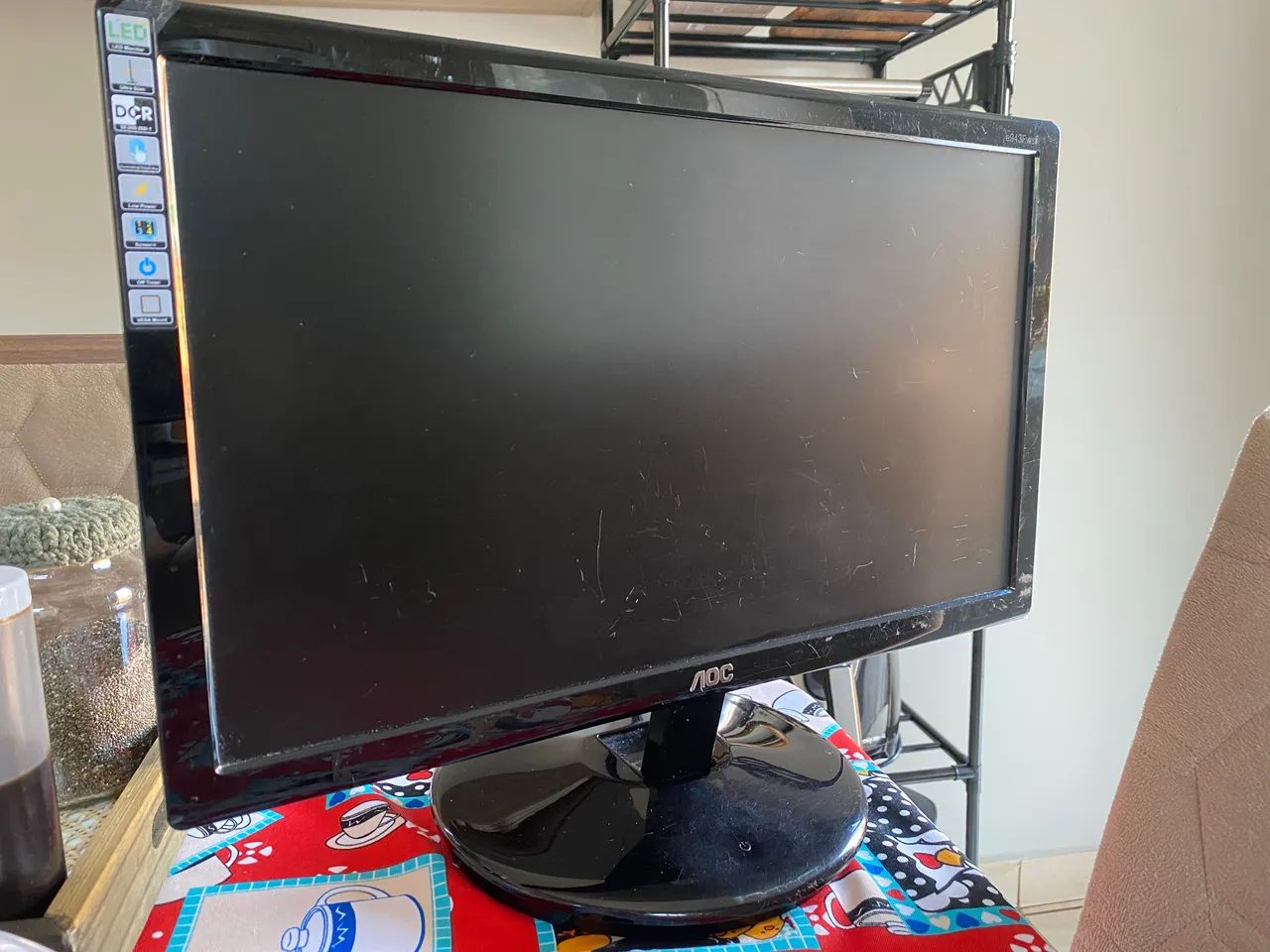 Monitor AOC 18.5" LED Ultrafino - Funcionando 100%