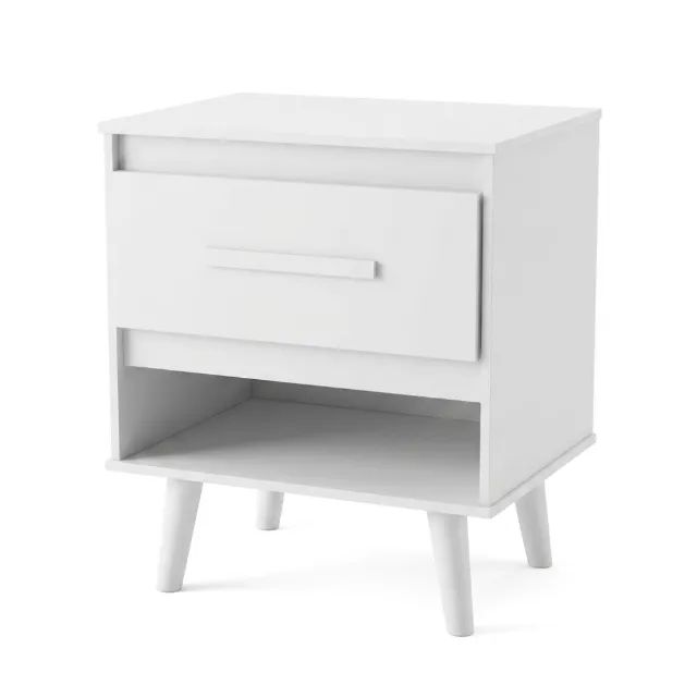 Mesa de Cabeceira Retrô Branca 1 Gaveta 50cm- Nova Montada e a pronta entrega  - Foto 2