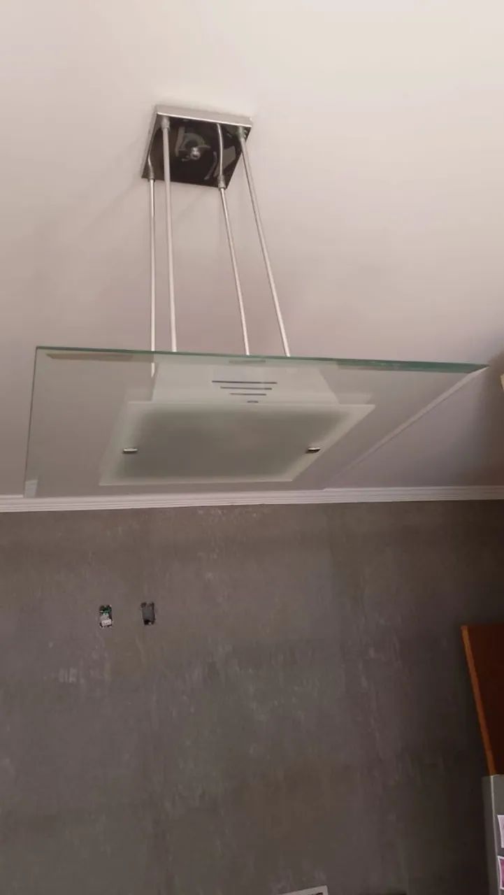 Luminária de vidro e inox - Foto 2