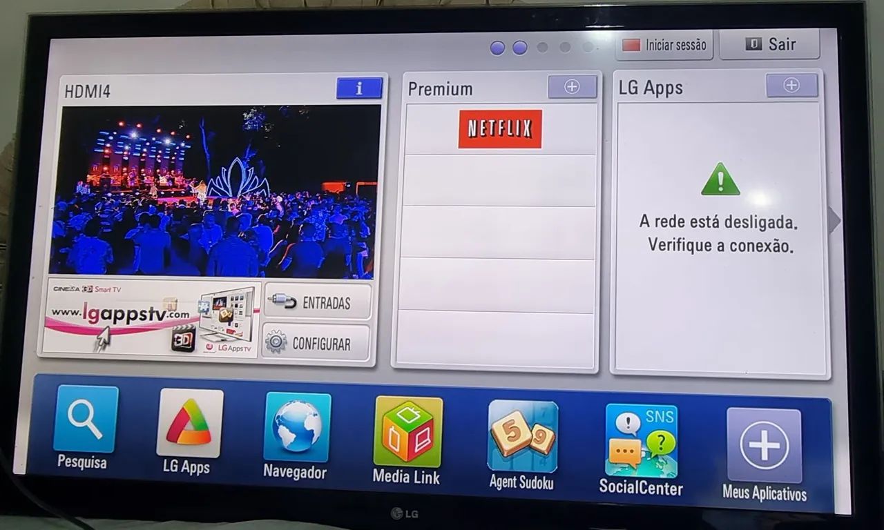 TV LG 55LW6500 55 polegadas Smart 4k 3D LED - 4 HDMI