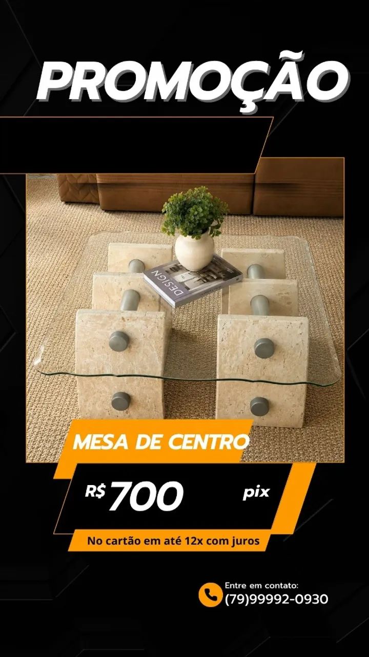 Mesa de centro na promoção 