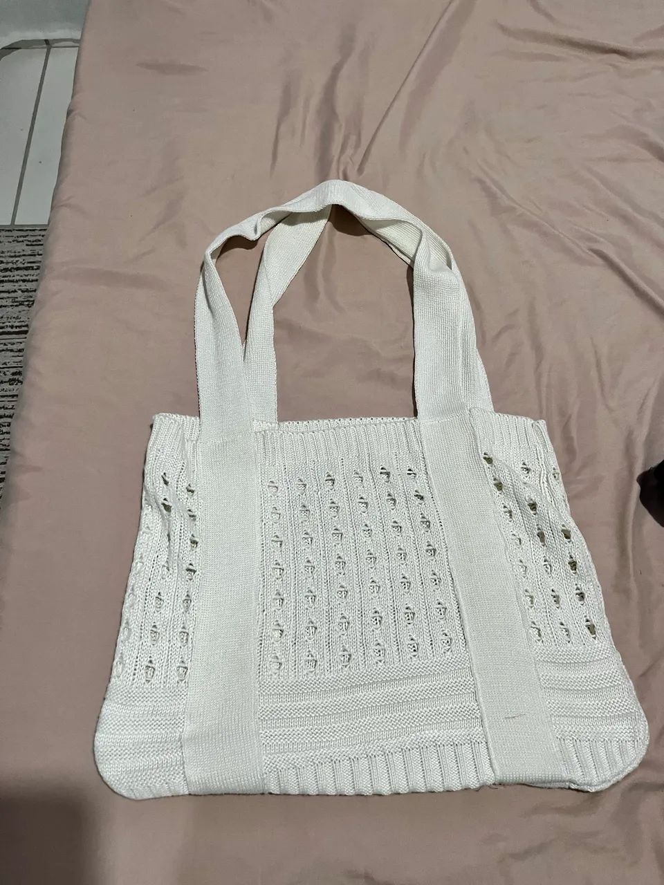 Bolsa de crochê branca 
