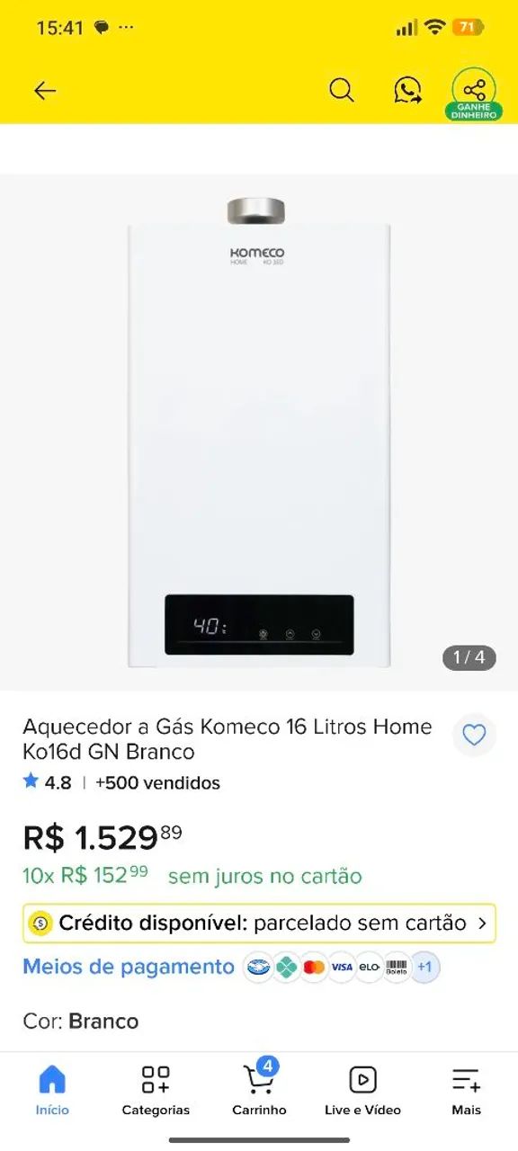 Aquecedor digital Komeco 16litro em GN - Foto 2