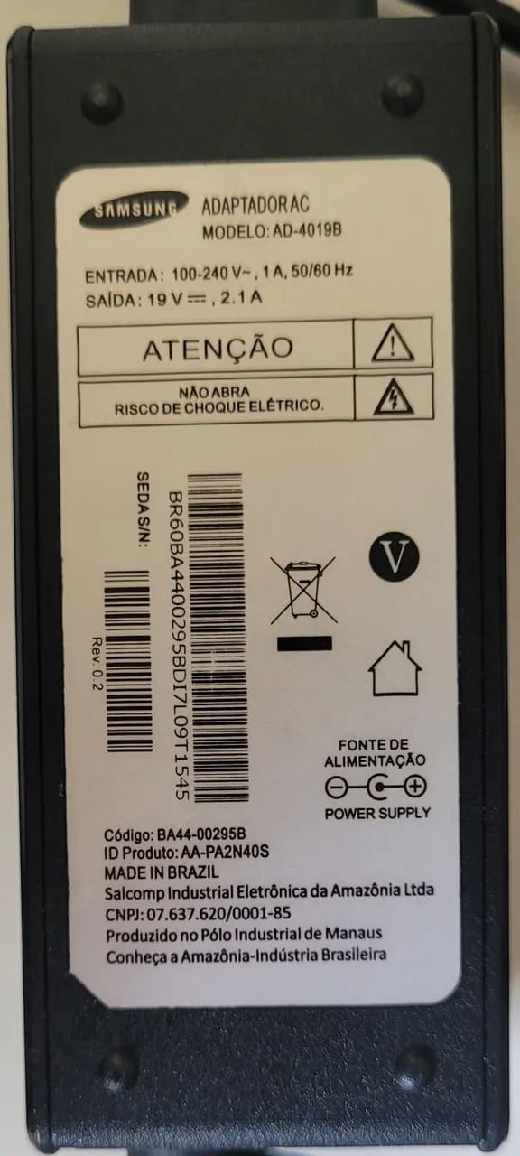 Fonte Externa Original Ad-4019b 19v Notebook Samsung Book Essentials - Seminova - Foto 4