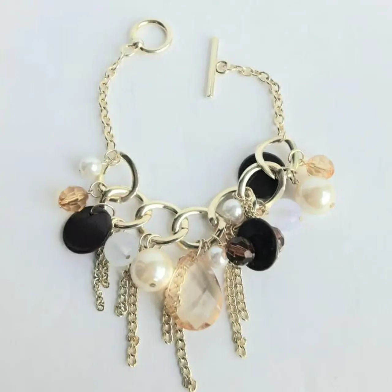 Pulseira claire's original importada folheada a ouro com pérolas  - Foto 4