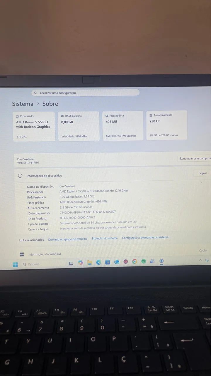 Notebook ryzen 5, 8gb ram - Foto 3