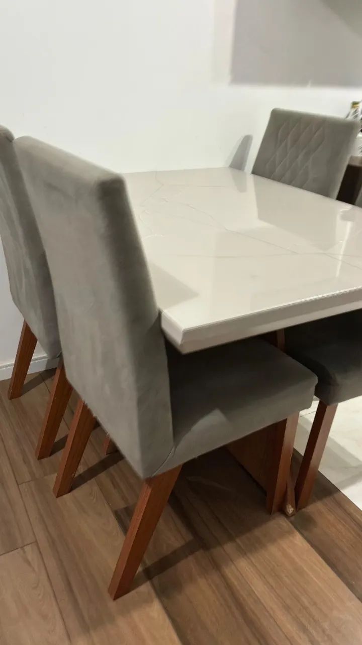 Mesa de jantar de vidro 4 cadeiras  - Foto 2