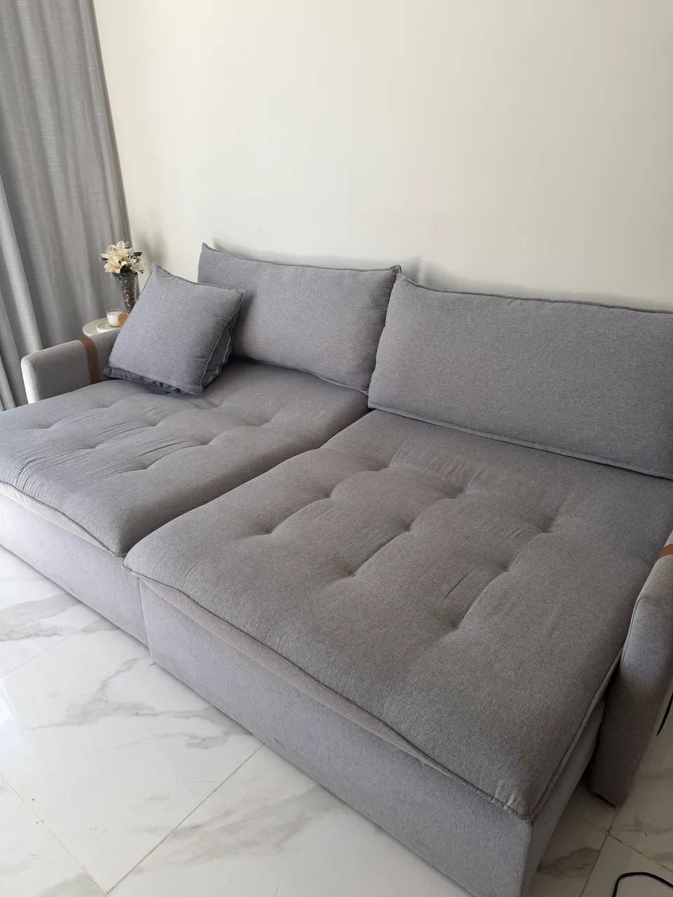 Vendo sofá-cama de LINHO 2,60m - Foto 2