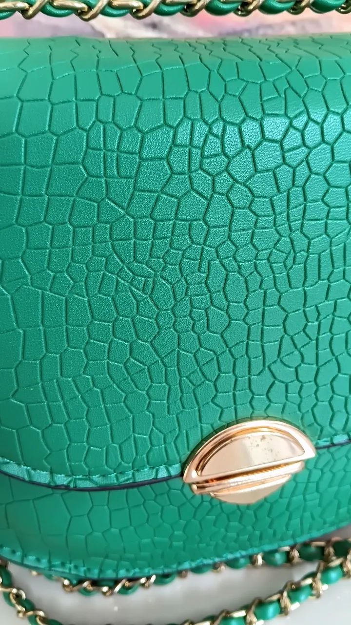 BOLSA FEMININA TRANSVERSAL -cor verde - Foto 3