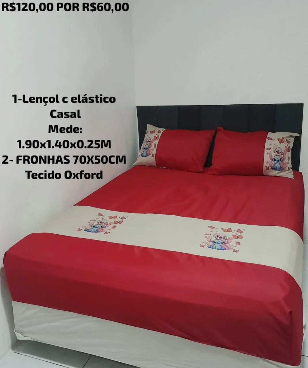 Lençol casal com elástico 