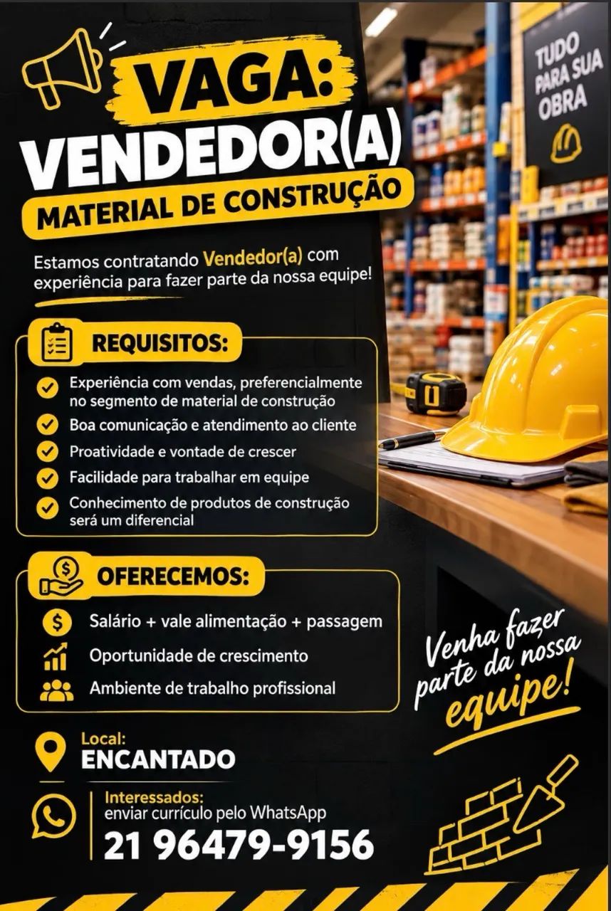 Vaga vendedor(a) 