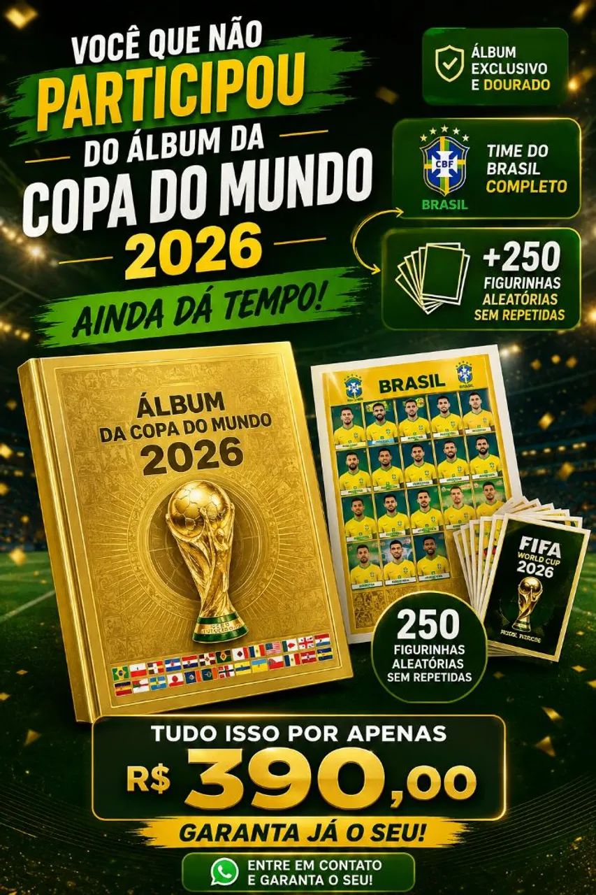 Ainda dá tempo de participar do álbum de figurinhas de 2026