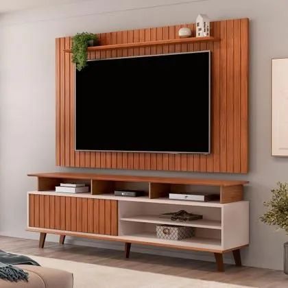 Rack Flow com Painel Lume para Tv de até 65 Polegadas Dj Freijó/Off White<br>