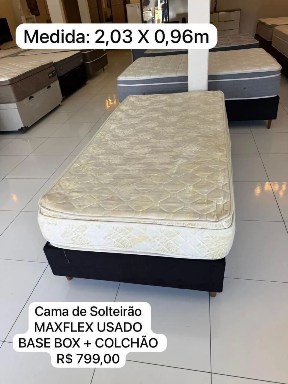 Cama de solteiro MAXFLEX SEMINOVA BASE + Colchão - Entrego! 