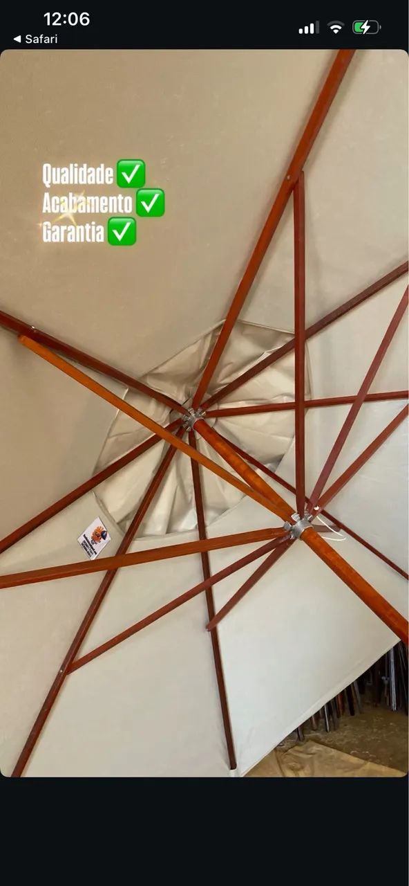 Vendo Guarda sol NOVO! nunca usado de 3m e base de concreto  - Foto 3