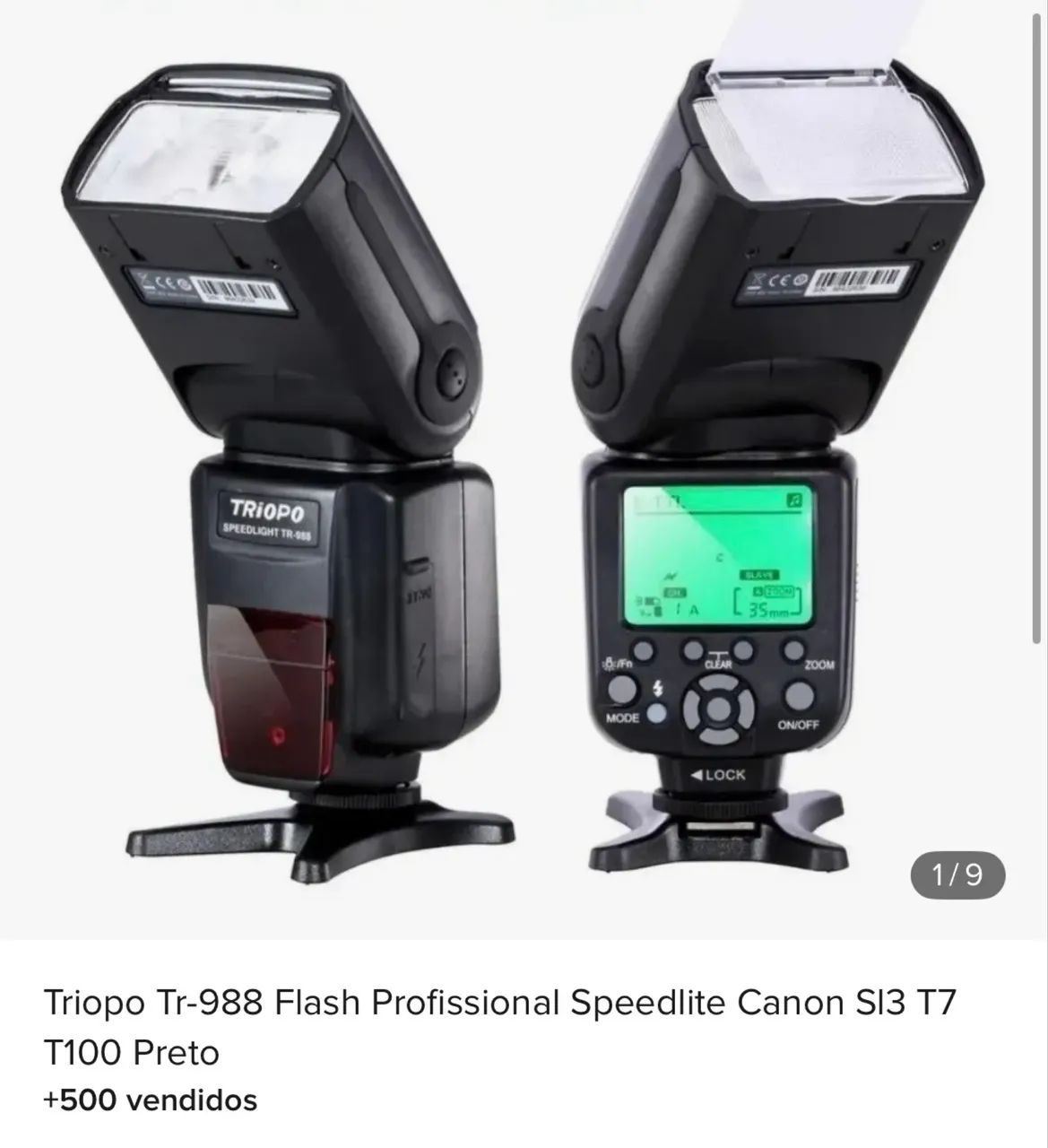 Flash Triopo TR-988 TTL/E-TTL para Canon e Nikon