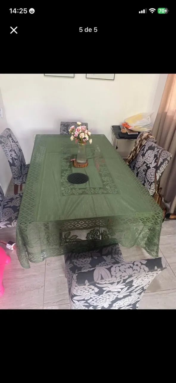 Mesa de vidro cozinha  com 6 cadeiras 