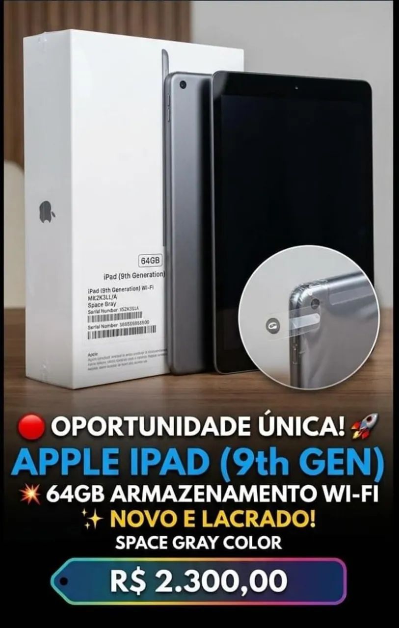 iPad本体 iPad Apple 9th Geração 10,2'' Wi-fi 64gb Cinza Espacial 