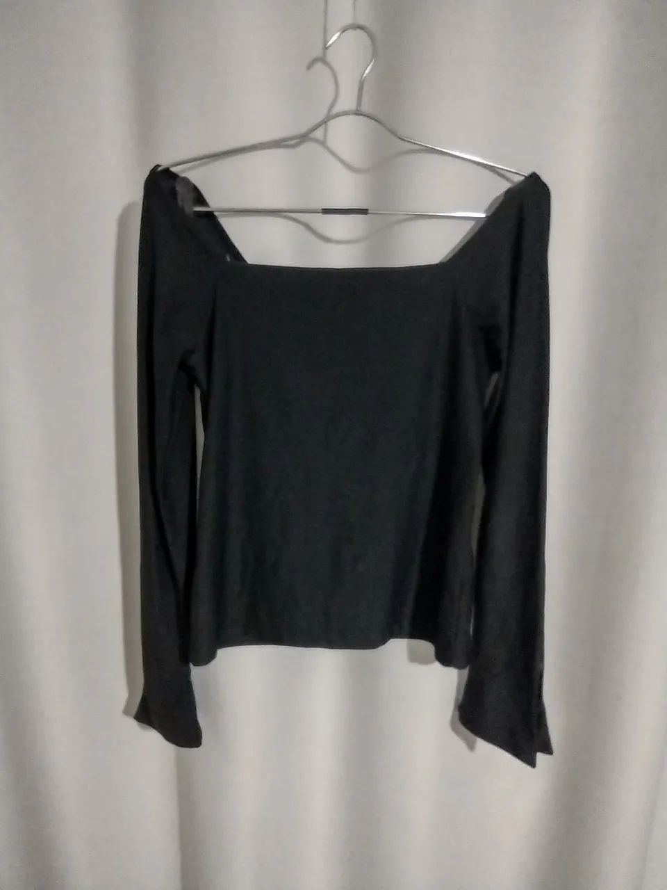 Blusa manga longa com decote quadrado - Foto 5