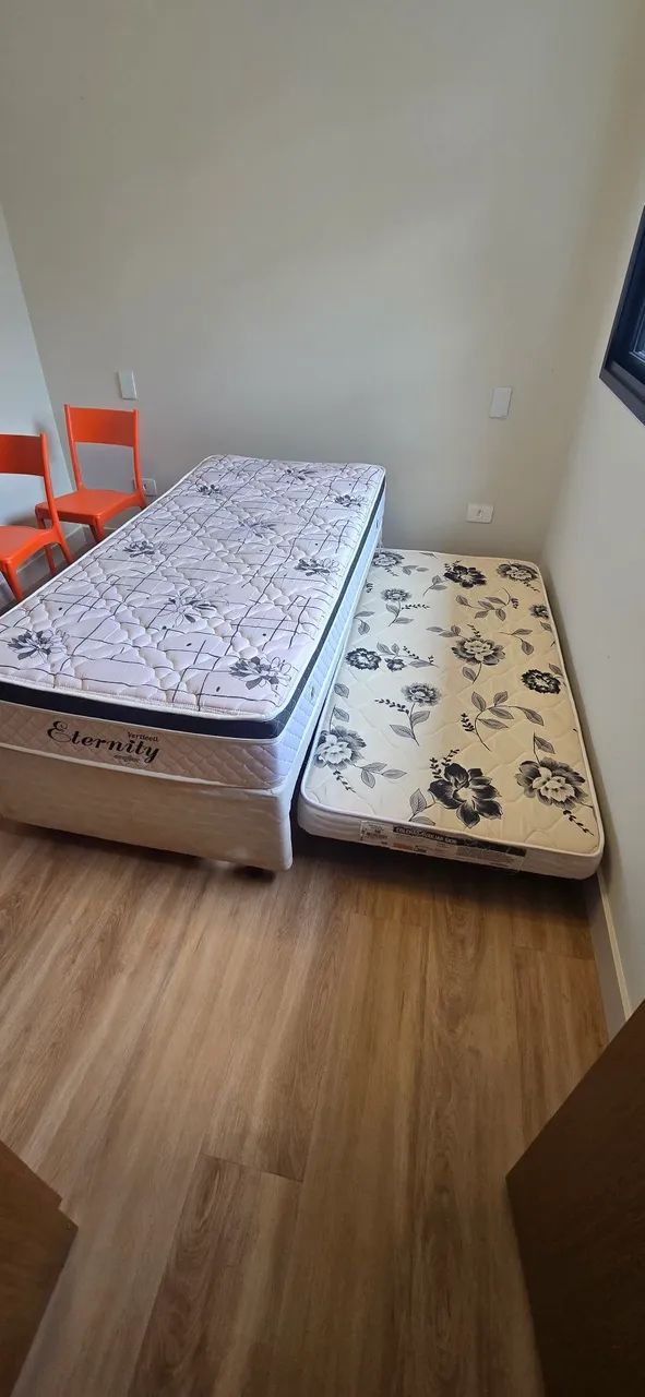 Cama solteiro Box com auxiliar 
