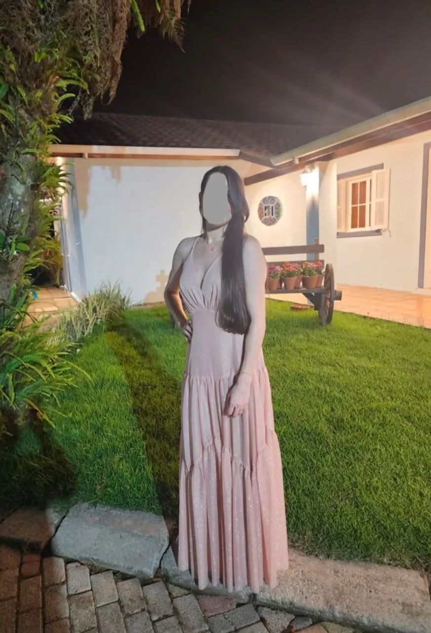 Vestido Longo De Festa Lurex 