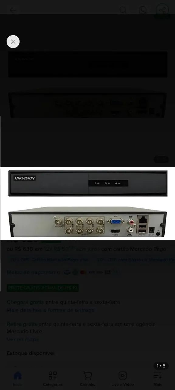 DVR 8 canais 500gb  HIKVISION - Foto 2