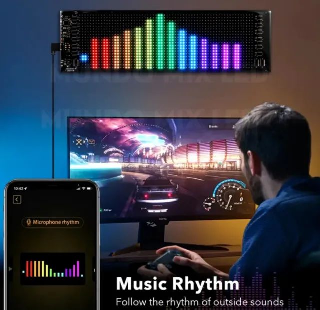 Painel Led Letreiro Matriz Digital Bluetooth Flex Carro  - Foto 4