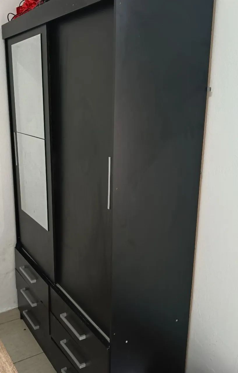 Guarda Roupa de Solteiro - 2 portas e 6 gav/espelho