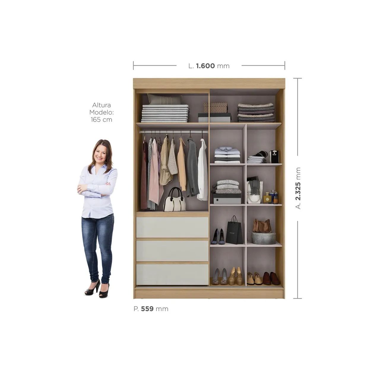 Guarda roupa Bagdá 100% MDF - NOVO! Entrega e monta! - Foto 3