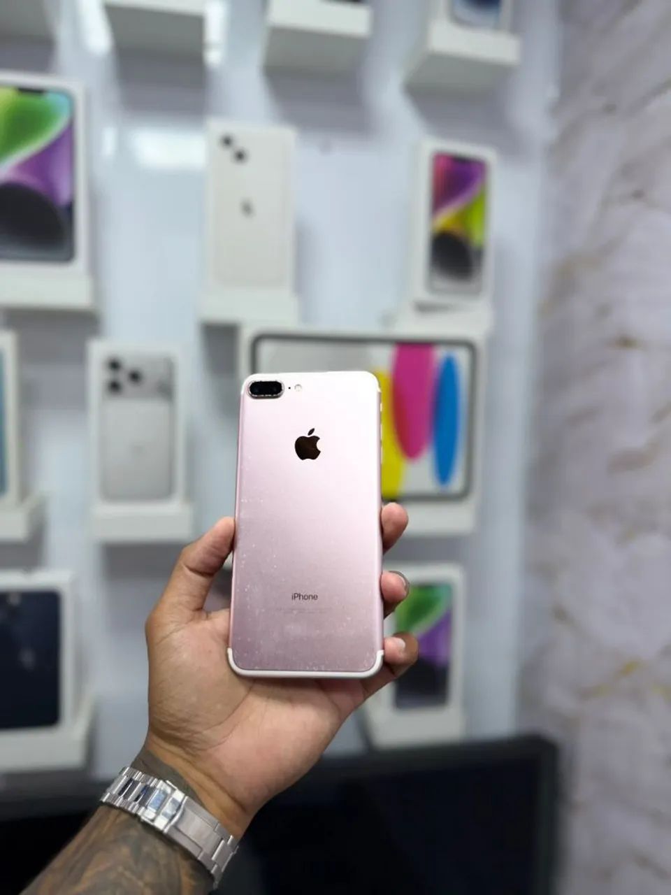 iPhone 7 Plus 128GB simフリー iPhone 7 Plus 128GB Rose Gold Apple Camera dupla Usado - SMARTSSHOP