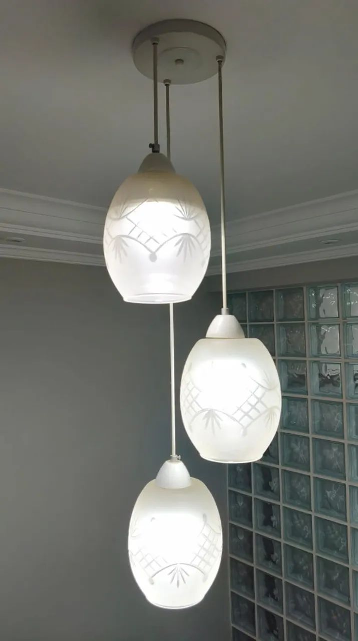 Lustre pendente triplo 