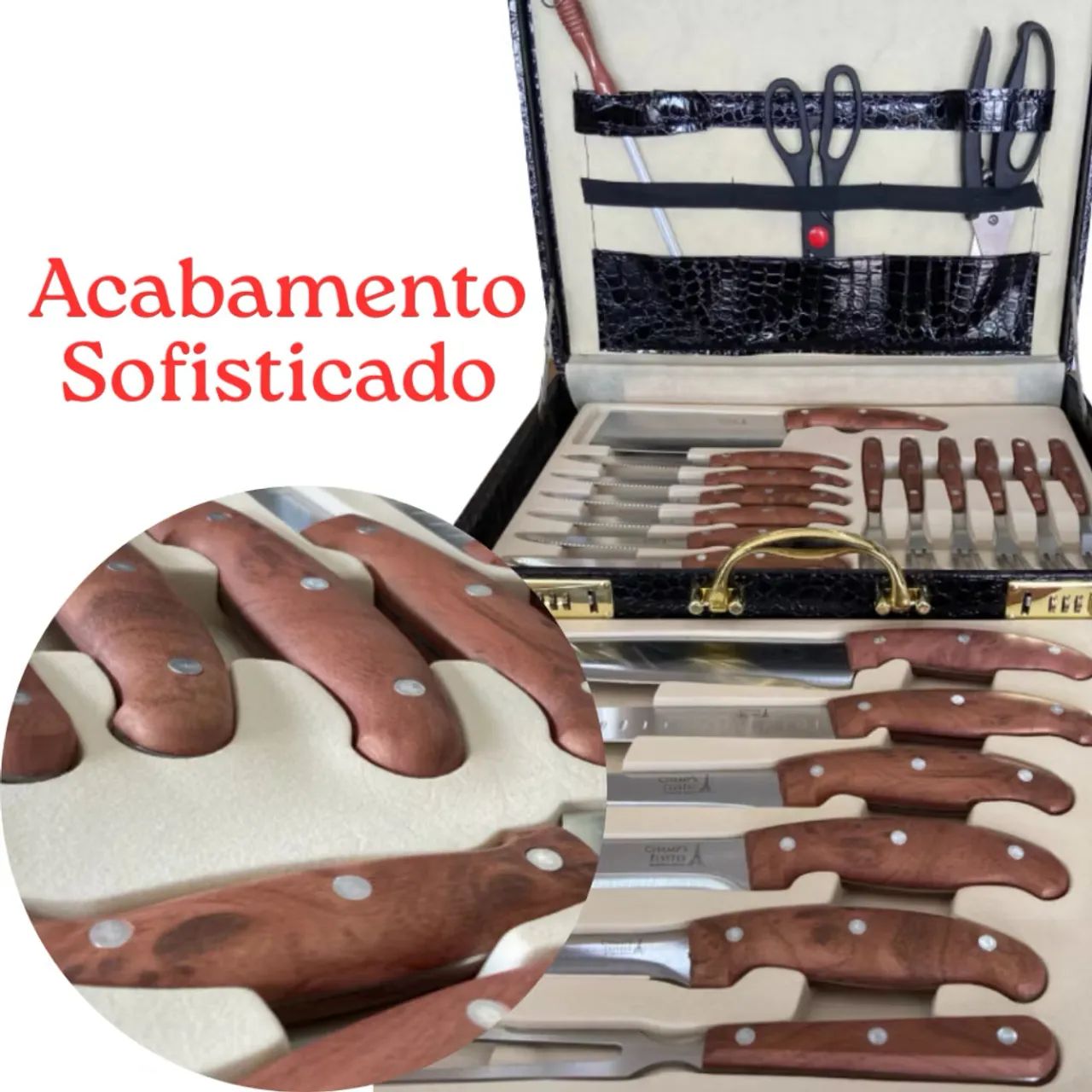 Kit Churrasco faqueiro Com mala  - Foto 2