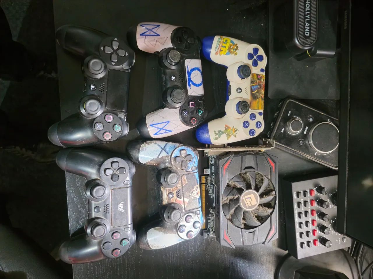 Controles de ps4 original e placa de video 