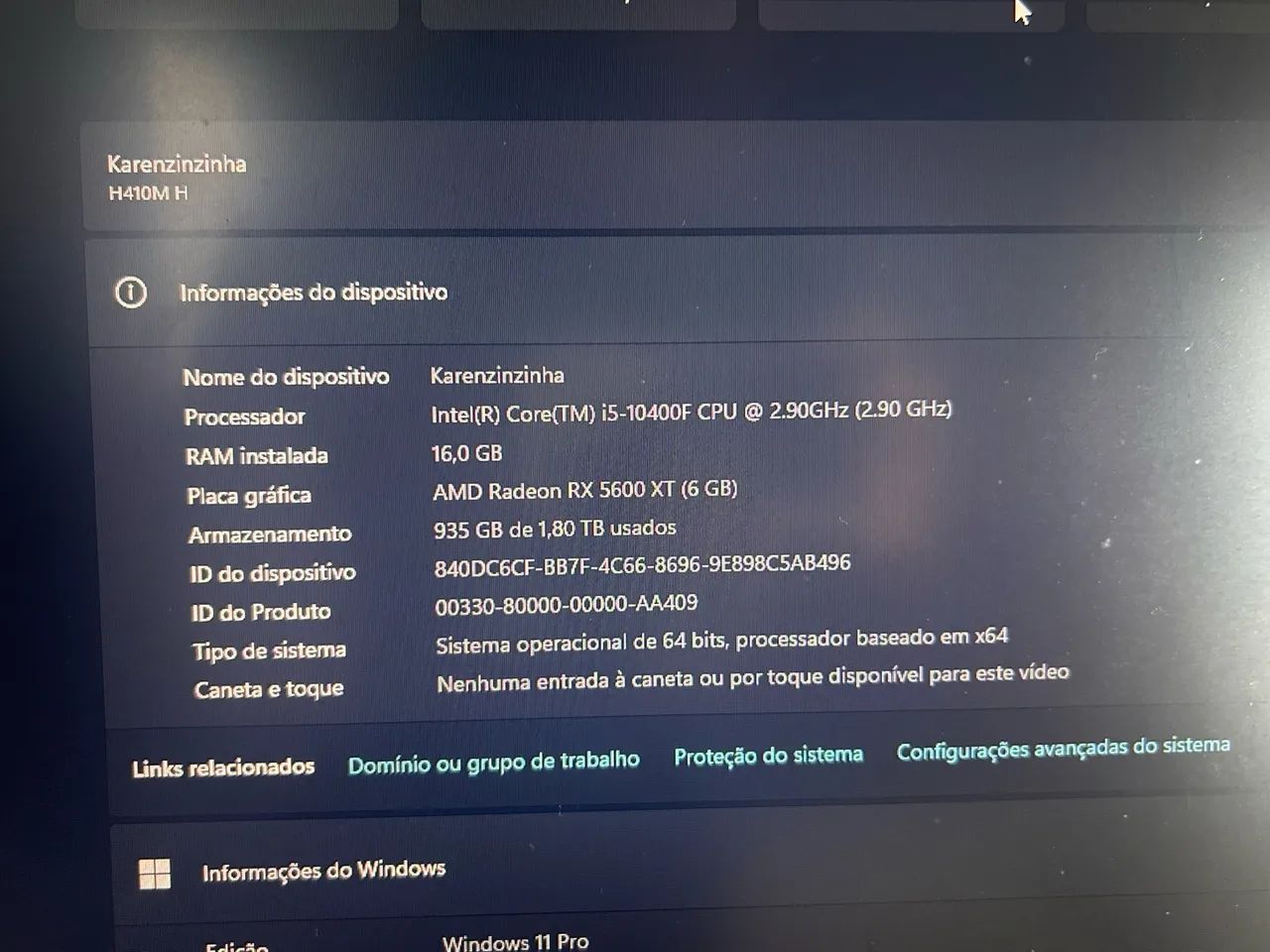 PC GAMER + SETUP COMPLETO | RX 5600 XT | 2 MONITORES | R$ 6.500 - Foto 3