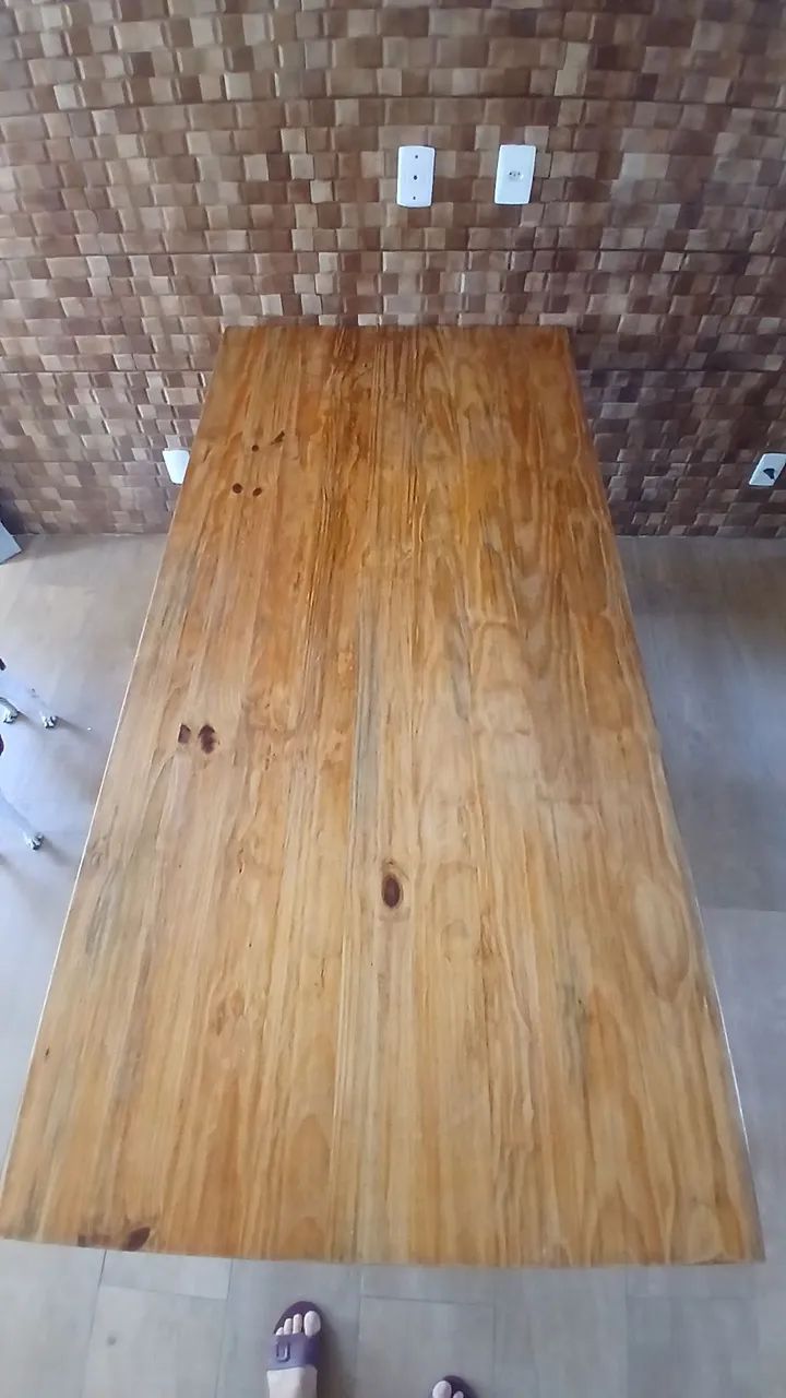 Mesa de jantar industrial novíssima 2m X 90cm. - Foto 3
