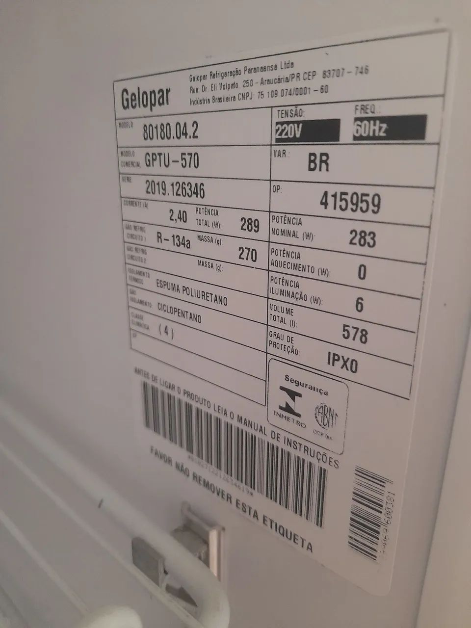 Freezer expositor gelopar gptu-570 - Geladeiras e Freezers