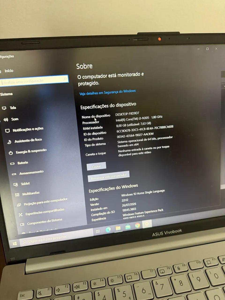 ASUS Vivobook I3 N305 + 8Gb ram + 256 NVME  - Foto 5