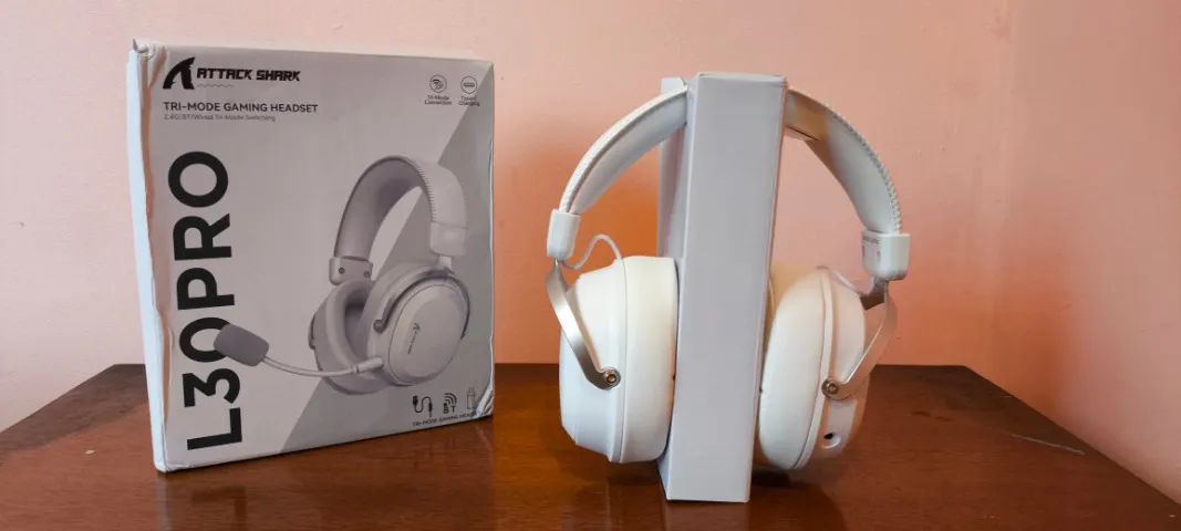 Headset Attack Shark L30 Pro Branco | 2.4G + Bluetooth. PC, PS5, Xbox, Nintendo Switch e c - Foto 4