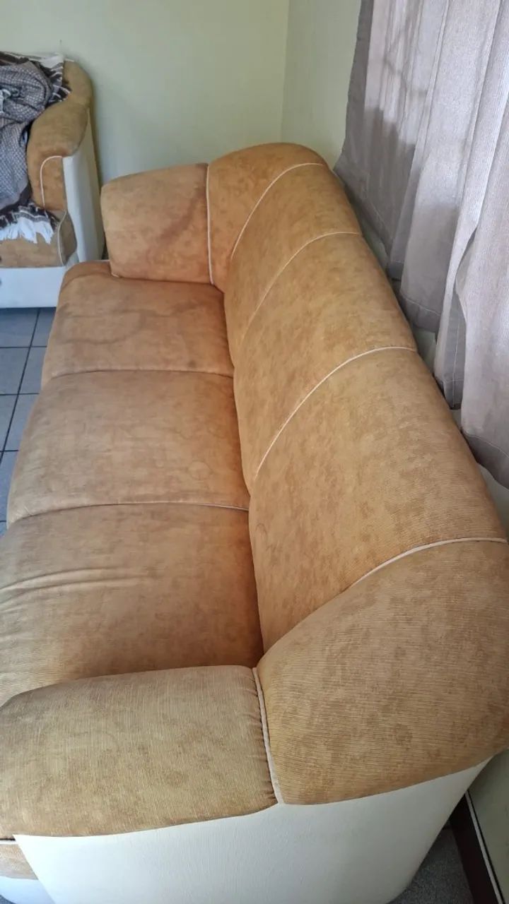 Jogo de sofá usado, com espuma firme - Foto 3