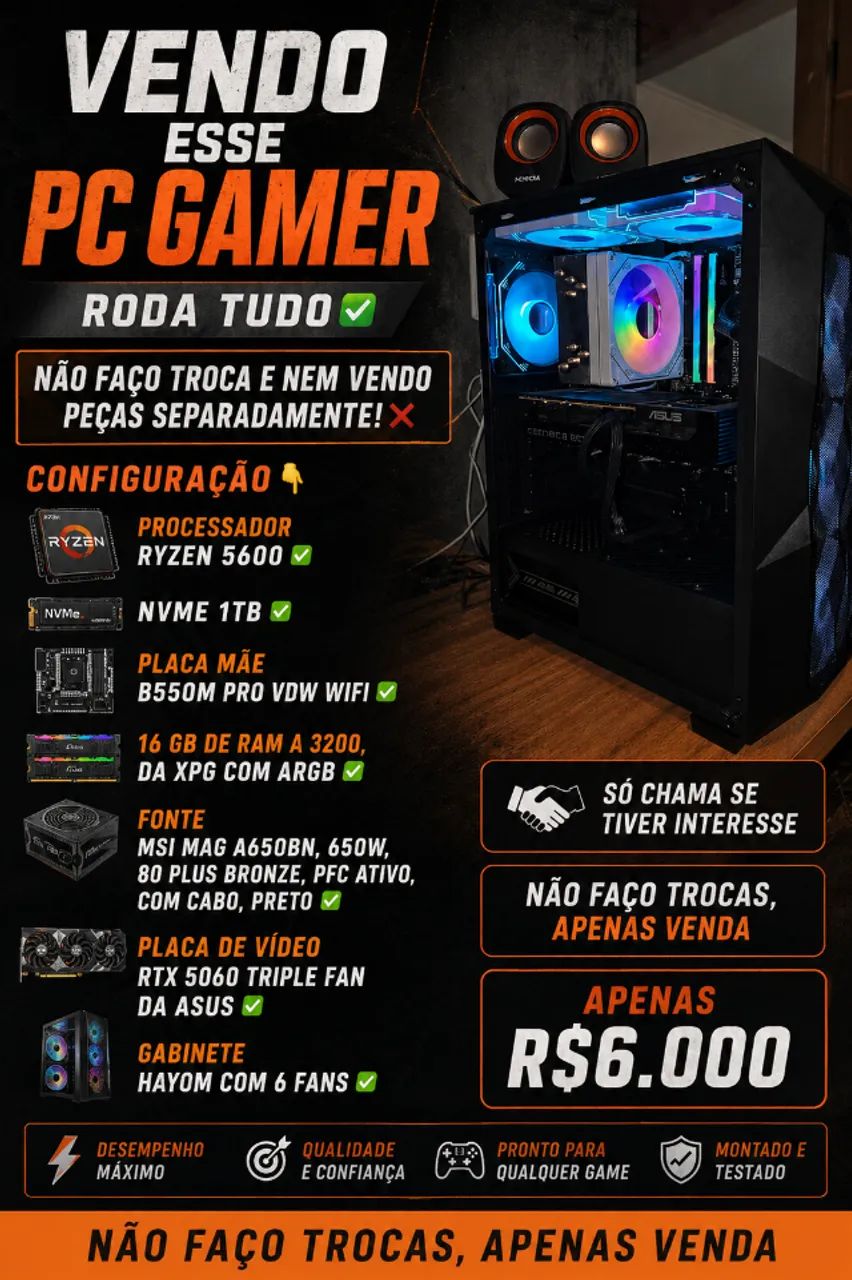 Vendo  Cpu gamer top