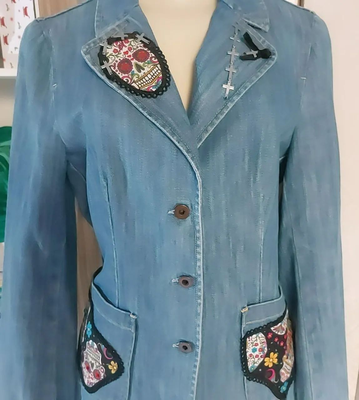 Casaco em jeans - Foto 4