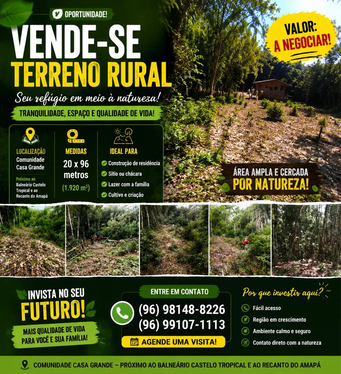 Vendo Terreno Comunidade Casa Grande 