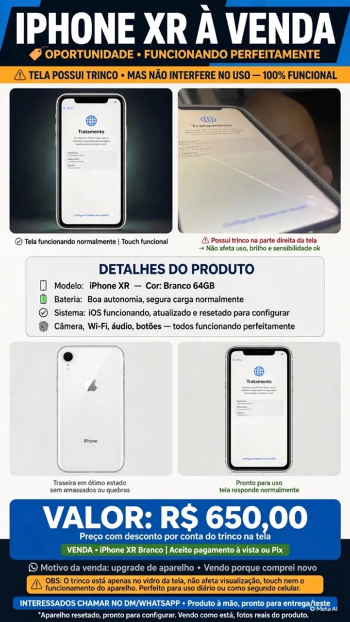 iPhone XR branco 