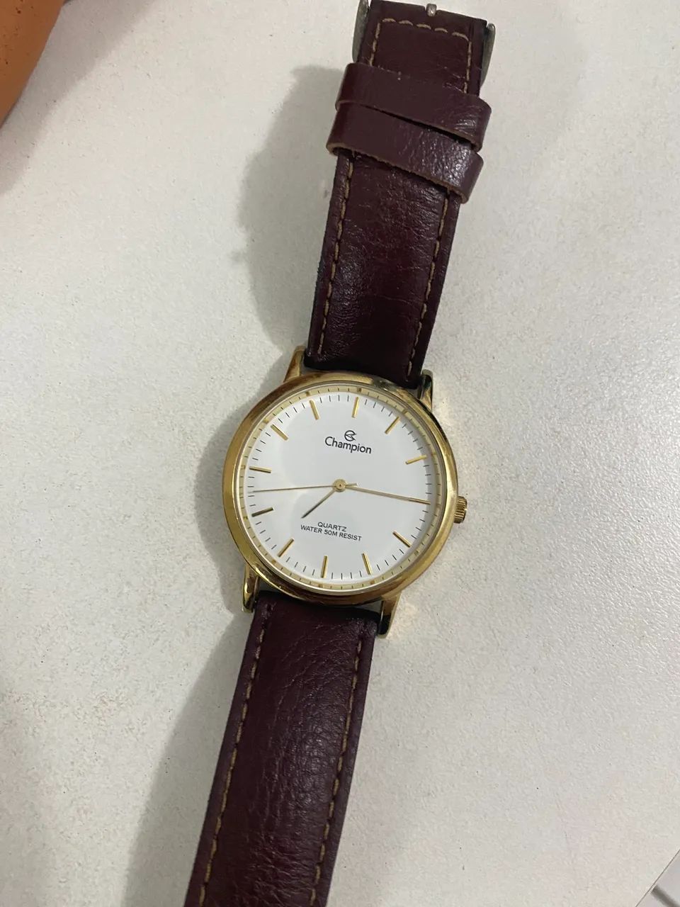 Relógio social Champion - pulseira marrom 