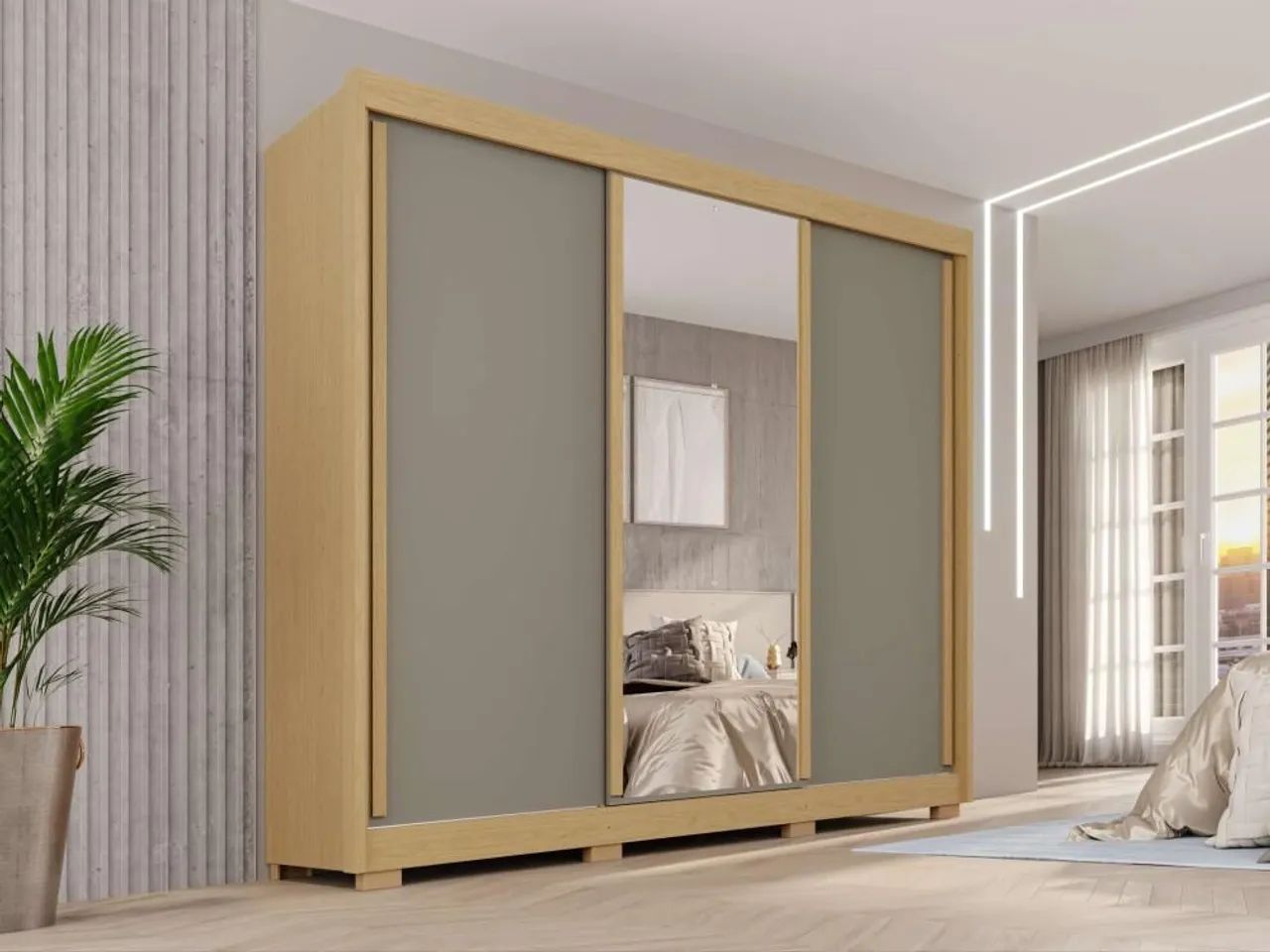 Roupeiro Ipanema 100% MDF 2.20 -Montagem grátis 