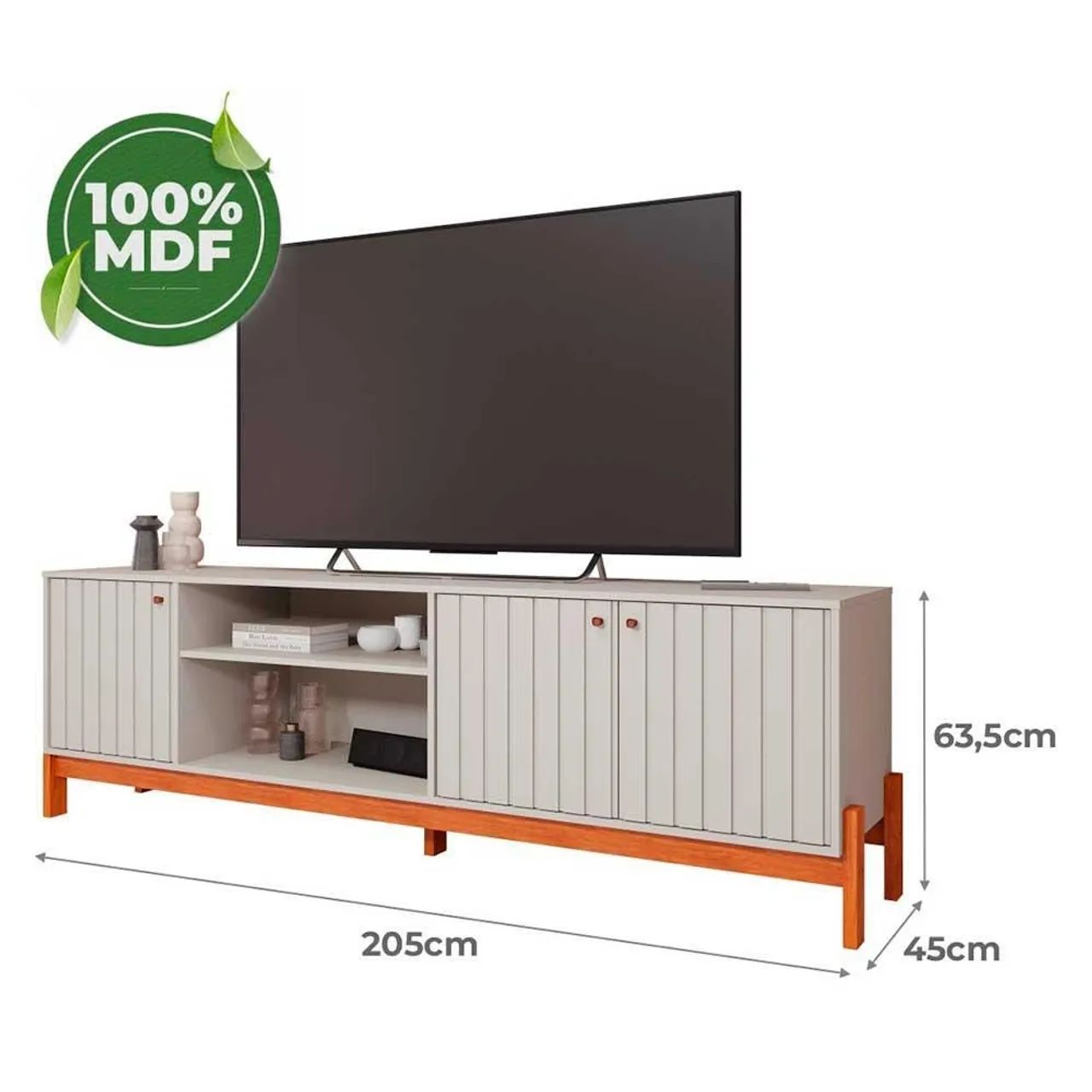 Bancada Holanda 1.85 MDF tvs até 70 - Montagem Grátis 