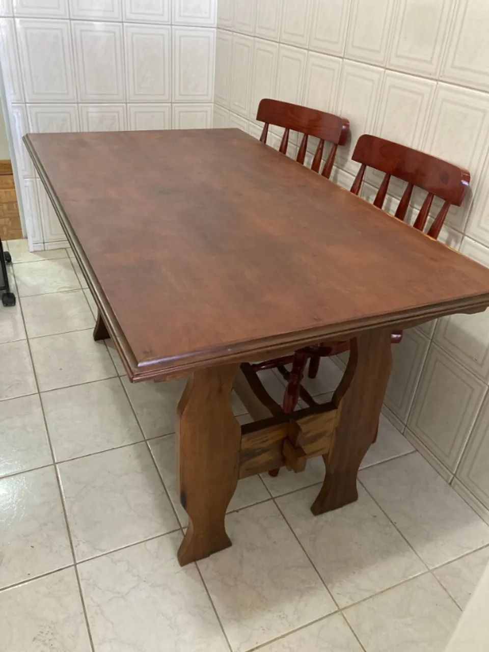 Lindissima Mesa de Jantar, suportes (pés) de  Madeira Maciça 80x140cm - Foto 2