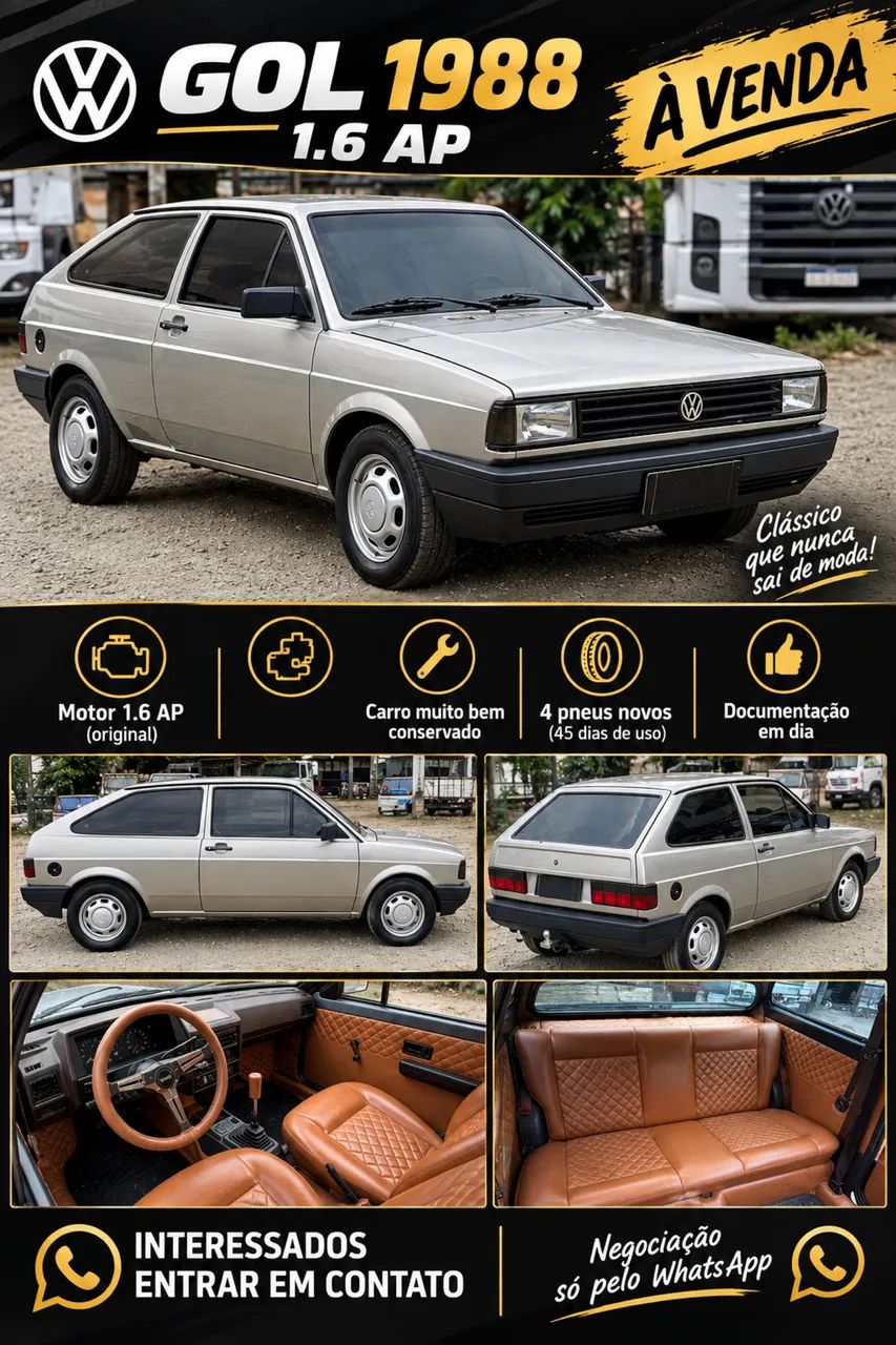 Volkswagen Gol Geração I CL 1.6 8V Álcool Mec. 2P 1988